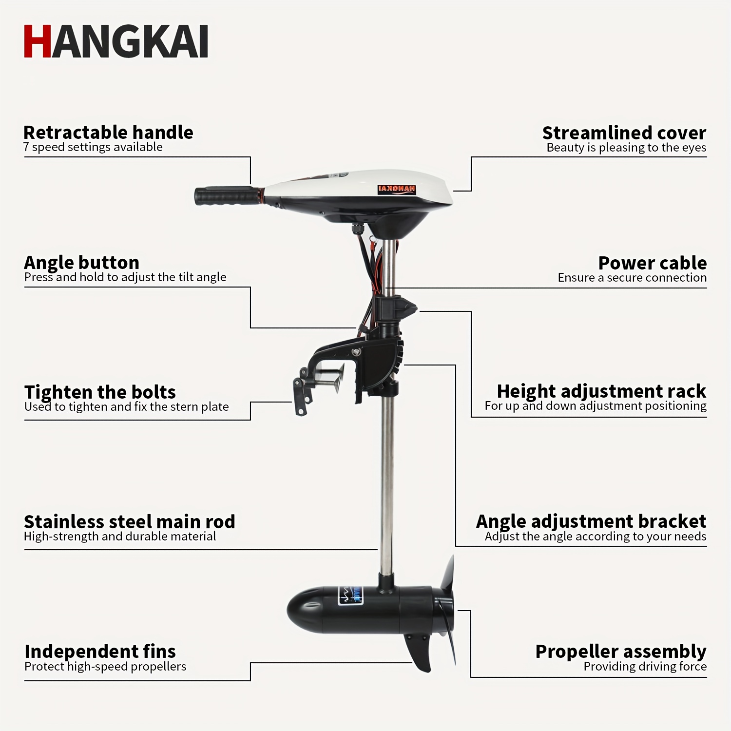 KOETSU HANGKAI 55/65 LBS Thrus - Fishing Boat Outboard Motor recension och pris
