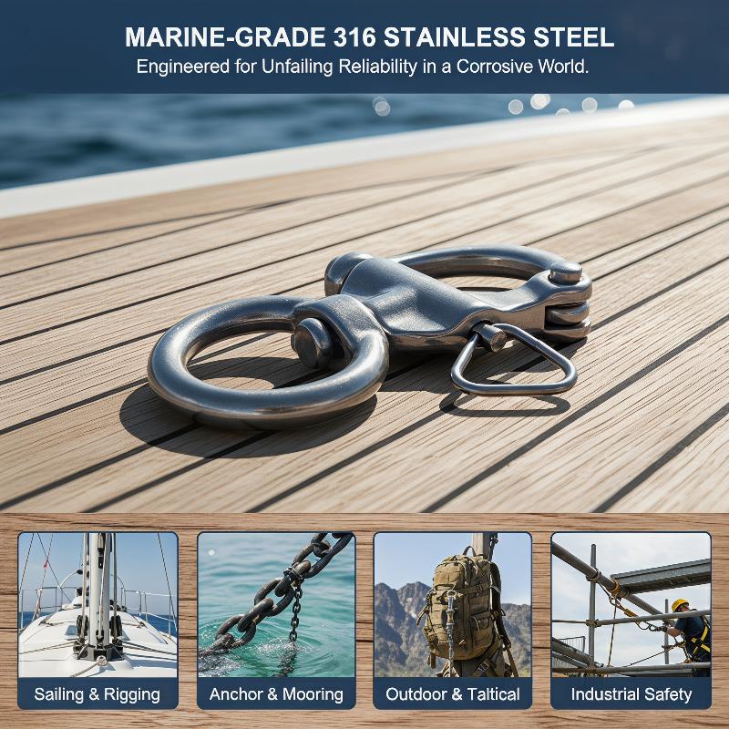 Marine Swivel Snap Shackle 316 - Fishing Boat Paddle recension och pris