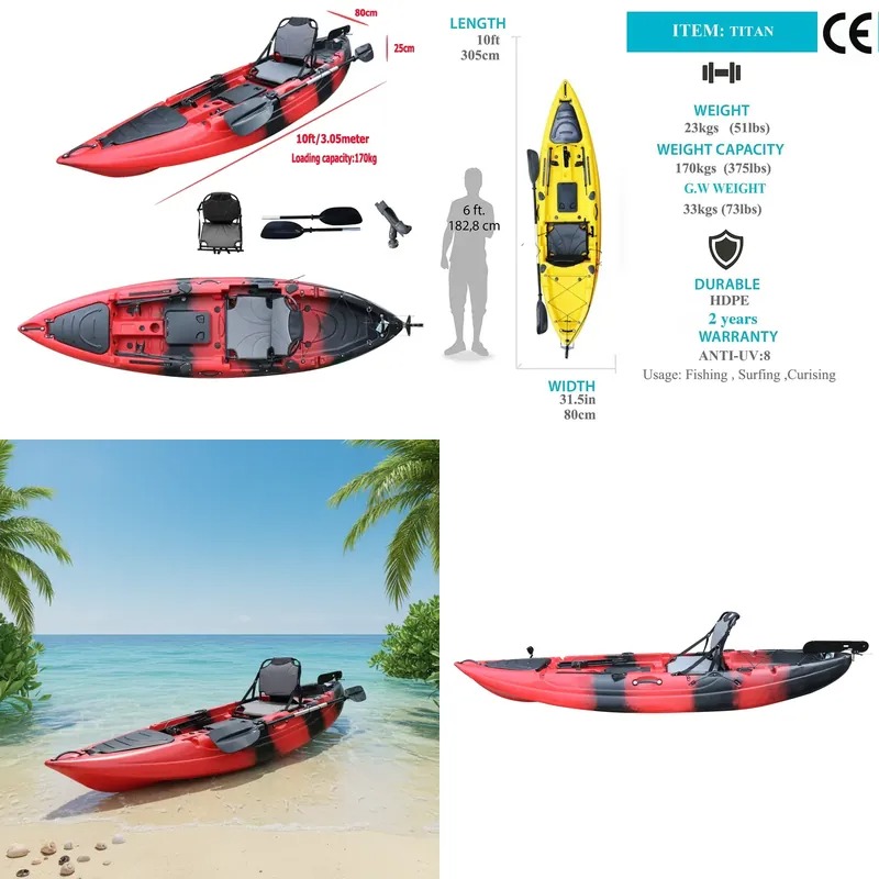 10ft Single Seat Sit on Fishin - Fishing Boat Paddle recension och pris